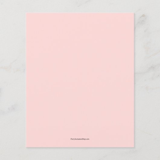 Pink Floral Wedding Plate Danke Flyer (Hinten)