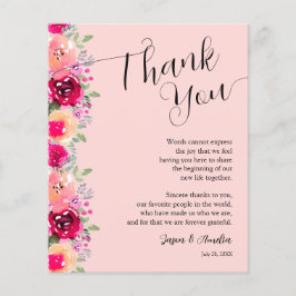 Pink Floral Wedding Plate Danke Flyer