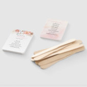 Pink Floral Wedding Program Hand Fan Fächer (Non-assembled)