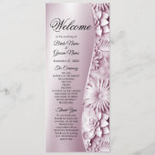Pink Floral Wedding Program Programm (Vorderseite)