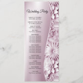 Pink Floral Wedding Program Programm (Rückseite)