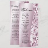 Pink Floral Wedding Program Programm (Vorne/Hinten)