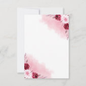 Pink Floral Wedding RSVP Card | Romantic Karte (Rückseite)