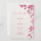 Pink Floral Wedding Save The Date (Vorderseite)