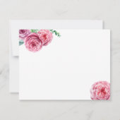 Pink Floral Wedding White Danke Mitteilungskarte (Rückseite)