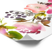 Pink Floral Wedding Willkommensschild Poster (Ecke)