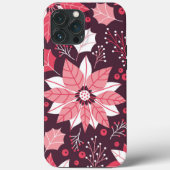 Pink Floral Weihnachten iPhone | Weihnachts-iPhone Case-Mate iPhone Hülle (Rückseite)