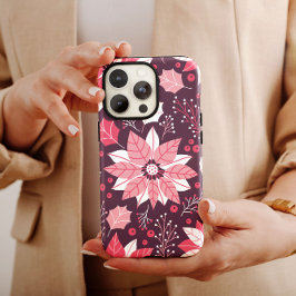 Pink Floral Weihnachten iPhone | Weihnachts-iPhone Case-Mate iPhone Hülle