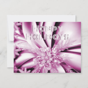 Pink Floral Weihnachtsfeiertag Postkarte