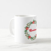 Pink Floral Weihnachtskraut Kaffee Tasse-Freundlic Kaffeetasse (Vorderseite Links)