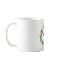 Pink Floral Weihnachtskraut Kaffee Tasse-Freundlic