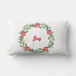 Pink Floral Weihnachtskraut Lumbar Kissen | Friede