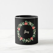 Pink Floral Weihnachtskraut Tasse | Joy (Zentrum)