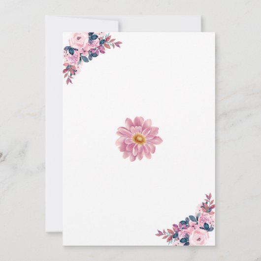 Pink Floral Wer kennt die Bride Best Game Cards Einladung (Rückseite)