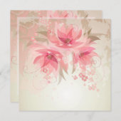 Pink Floral Whimday Einladung (Vorne/Hinten)