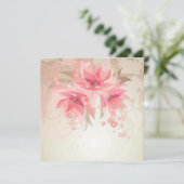 Pink Floral Whimday Einladung (Stehend Vorderseite)