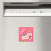 Pink Floral Whimsy Wedding Save the Date Magnet (In Situ (Geschirrspüler))