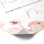 Pink Floral Wie viele Kisses Brautparty Poster (Ecke)