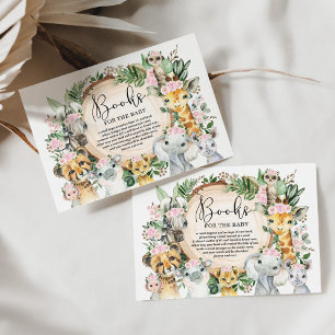 Pink Floral Wild Jungle Safari Bücher für Baby Gir Begleitkarte