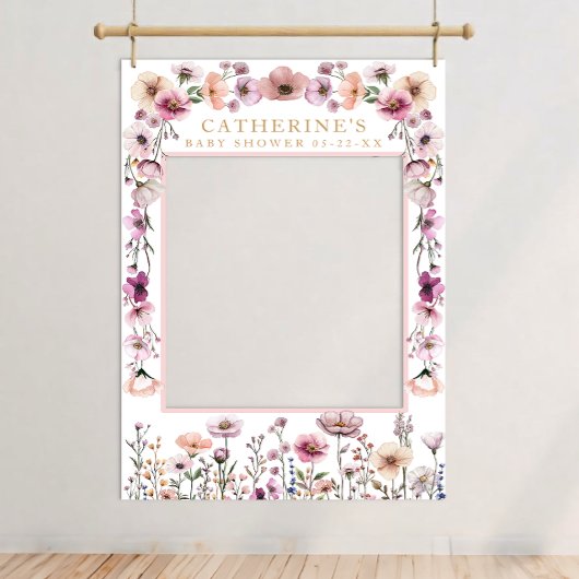 Pink Floral Wildblume Foto Stand Poster - Dusty