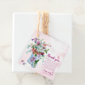 Pink Floral Wildblume Hochzeit Danke Nachricht Geschenkanhänger (Beispiel)