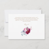 Pink Floral Wine Dusche Nachricht Vielen Dank Dankeskarte (Rückseite)