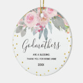 Pink Floral Winter Godmothers Gold Keramik Ornament (Links)