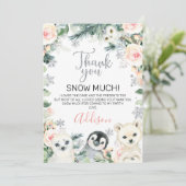 Pink Floral Winter Tiere Geburtstag Danke Karte (Stehend Vorderseite)