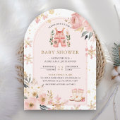 Pink Floral Winter Wonderland Arch Baby Dusche Einladung