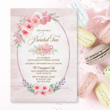Pink Floral Wood Bridal Tea Bridal Shower