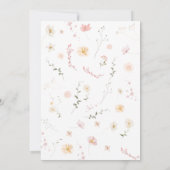 Pink Floral Woodland Tiere Kinderdusche Einladung (Rückseite)