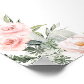 Pink Floral Woodland Tiere Kinderdusche Empfang Poster (Ecke)