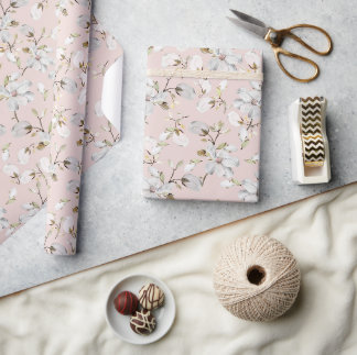 Pink Floral Wrapping Paper Geschenkpapier