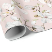 Pink Floral Wrapping Paper Geschenkpapier (Rolleneckpunkt)