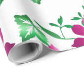 Pink Floral Wrapping Paper Geschenkpapier (Rolleneckpunkt)