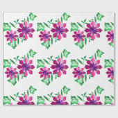 Pink Floral Wrapping Paper Geschenkpapier (Flach)