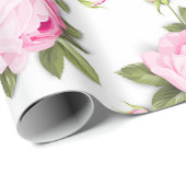 Pink Floral Wrapping Paper Geschenkpapier (Rolleneckpunkt)