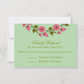 Pink Floral Wreaaths | Hochzeit RSVP (Vorderseite)