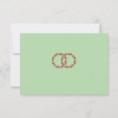 Pink Floral Wreaaths | Hochzeit RSVP (Rückseite)