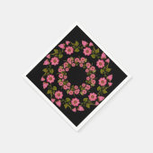 Pink Floral Wreaaths | Hochzeitspapier Napkin Serviette (Ecke)