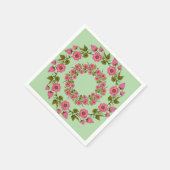 Pink Floral Wreaaths | Hochzeitspapier Napkin Serviette (Ecke)