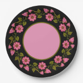 Pink Floral Wreaaths | Papierplatte Pappteller (Vorderseite)