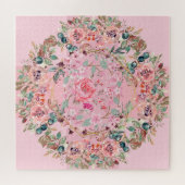 Pink Floral Wreath Puzzle (Horizontal)