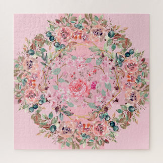Pink Floral Wreath Puzzle