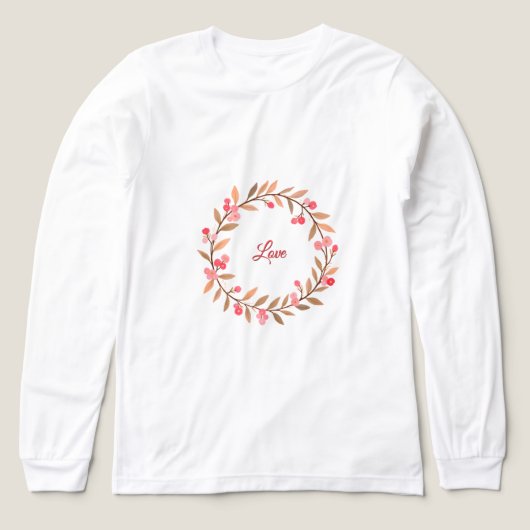 Pink Floral Wreath Simple Tri-Blend Shirt (Design Vorderseite)