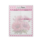 Pink Floral Years Planner Notizblock (Rotiert)