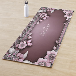 Pink Floral Yoga Mat Yogamatte