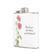 Pink florale Aquarellmaid Vielen Dank Flachmann (Links)