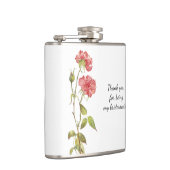 Pink florale Aquarellmaid Vielen Dank Flachmann (Rechts)