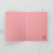 Pink florale Kitty geklappt Danke Karte (Innenseite)